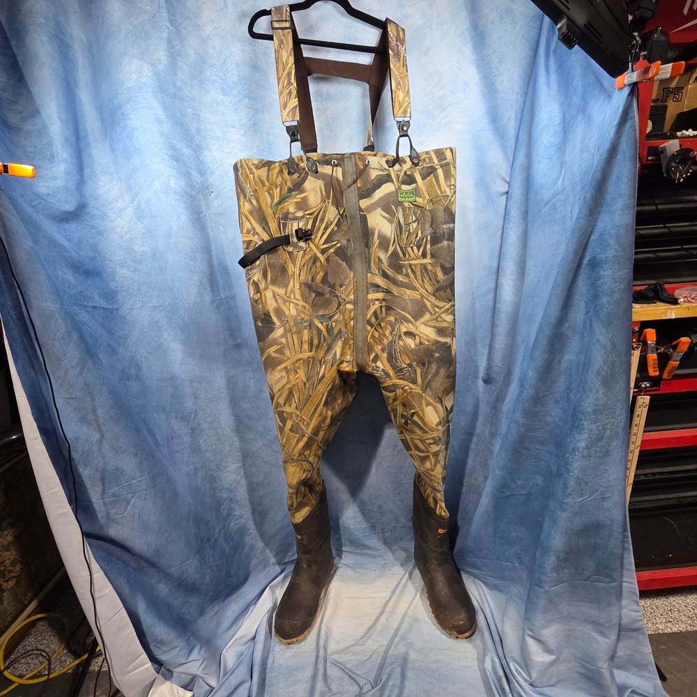Cabelas Brush Buster Camo Hunting Waders Advantage Wetlands Men Size 12R 1113-99
